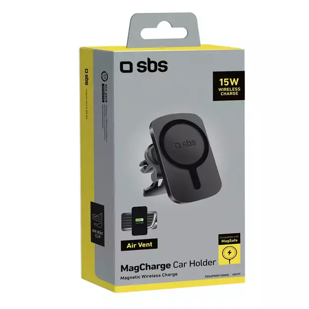 SBS TESUPWIR15WMS Smartphone Holder with Charger Compatible with MagSafe - Black 4