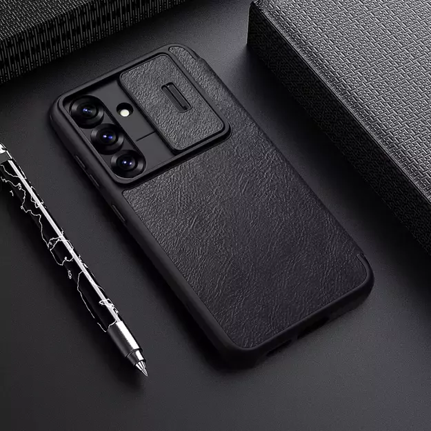 Nillkin Qin Pro Case for Samsung Galaxy S25+ with Flip and Camera Cover - Black 5
