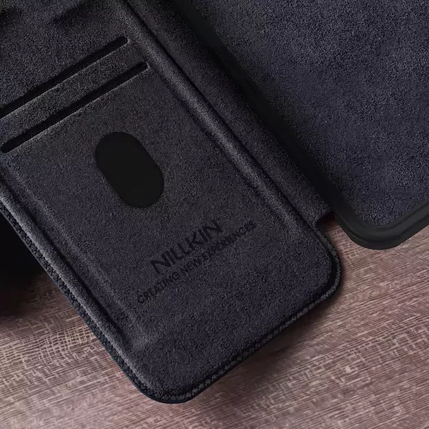 Nillkin Qin Pro Case for Samsung Galaxy S25+ with Flip and Camera Cover - Black 6