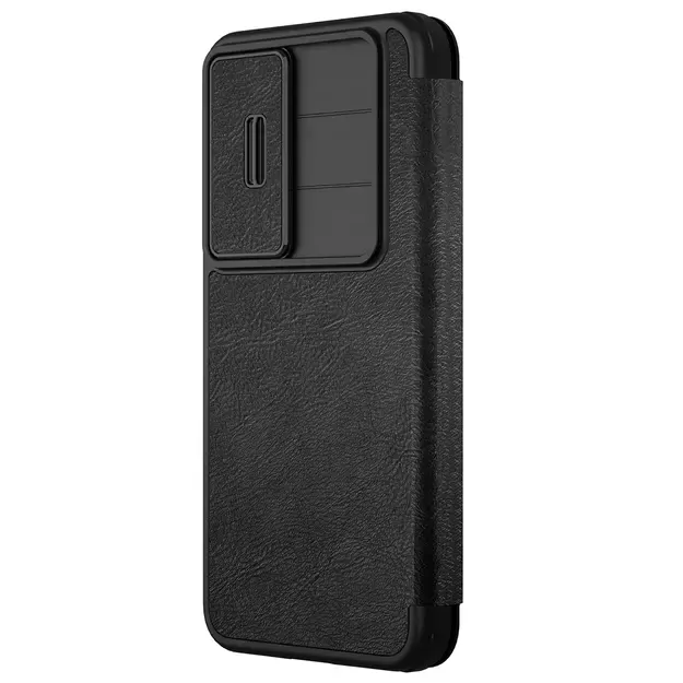 Nillkin Qin Pro Case for Samsung Galaxy S25+ with Flip and Camera Cover - Black 1