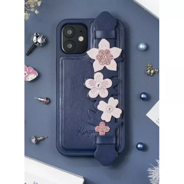 Kingxbar Sweet Series case decorated with original Swarovski crystals iPhone 12 mini blue 26