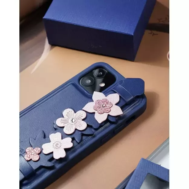 Kingxbar Sweet Series case decorated with original Swarovski crystals iPhone 12 mini blue 29