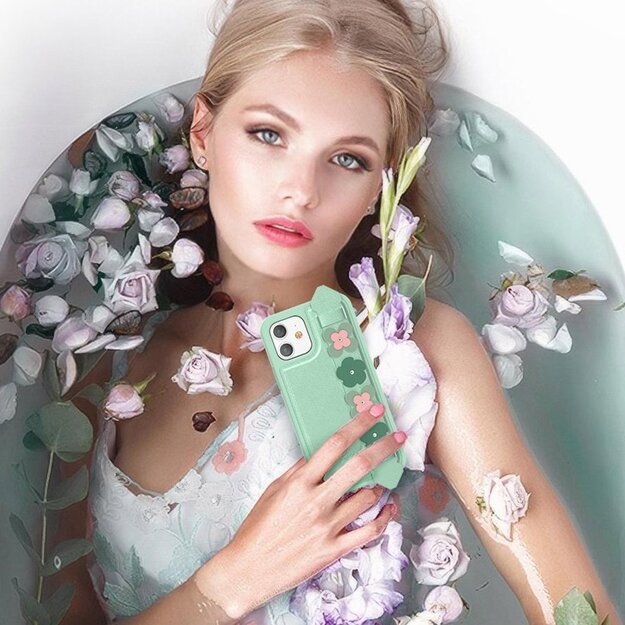 Kingxbar Sweet Series case decorated with original Swarovski crystals iPhone 12 mini blue 2