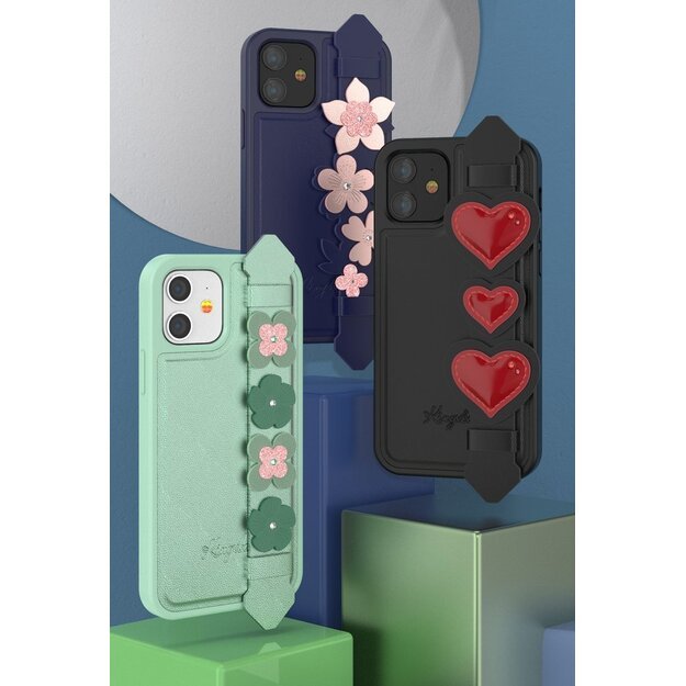 Kingxbar Sweet Series case decorated with original Swarovski crystals iPhone 12 mini blue 1