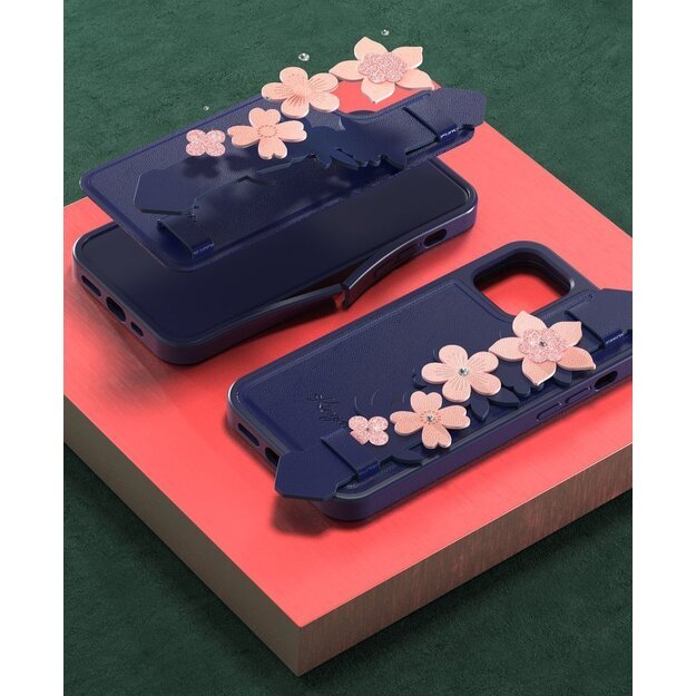 Kingxbar Sweet Series case decorated with original Swarovski crystals iPhone 12 mini blue 10