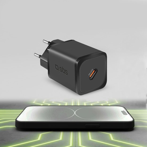 SBS TETRGAN1C45W 45W GaN USB-C Wall Charger with Power Delivery - Black 6