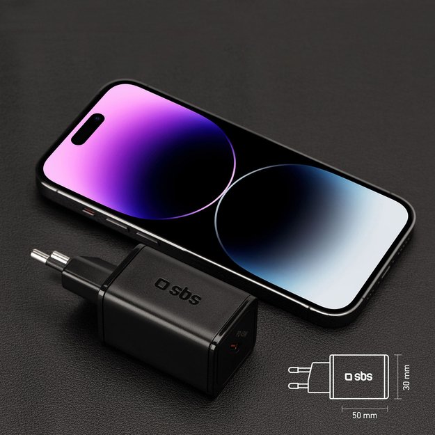 SBS TETRGAN1C45W 45W GaN USB-C Wall Charger with Power Delivery - Black 9