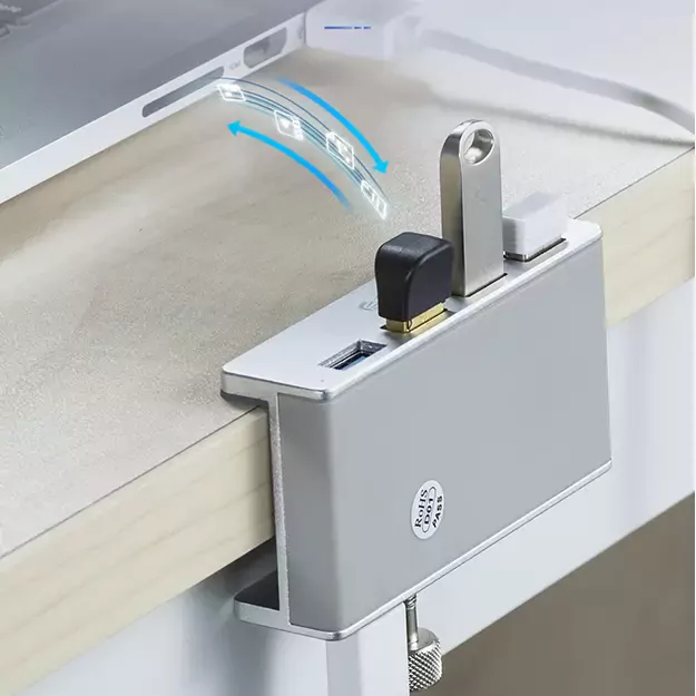 Orico MH4PU Hub Clamp-Mounted 4x USB-A 3.0 - Silver 8
