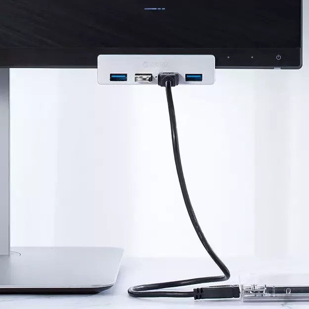 Orico MH4PU Hub Clamp-Mounted 4x USB-A 3.0 - Silver 7