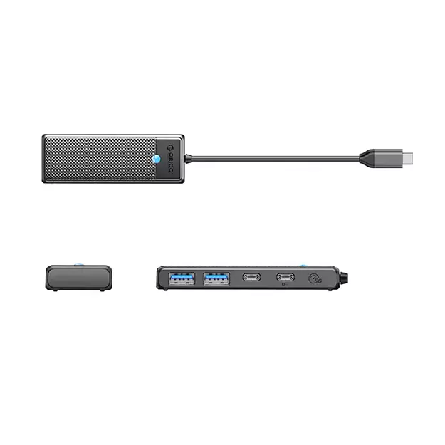 Hub USB-C Orico PAPW2AC-C3 docking station 2x USB-A 3.0 + 2x USB-C 3.0 - black 1