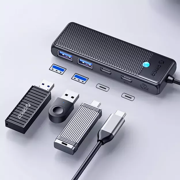 Hub USB-C Orico PAPW2AC-C3 docking station 2x USB-A 3.0 + 2x USB-C 3.0 - black 2
