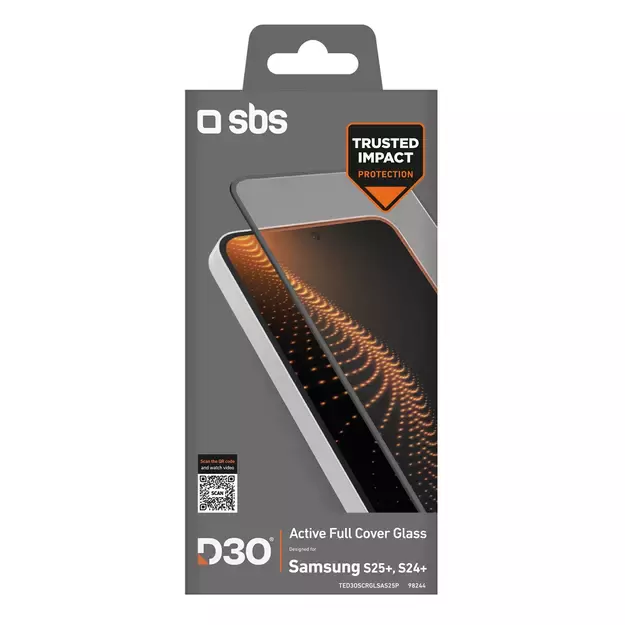 SBS Tempered Glass D3O with frame for Samsung Galaxy S25+ / S24+ 2