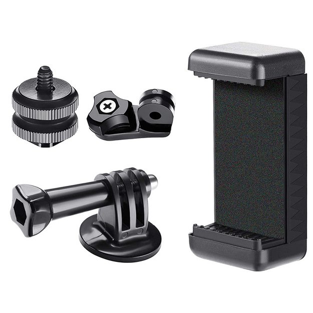 Phone/Sports Camera Holder with Adapter - Black 3