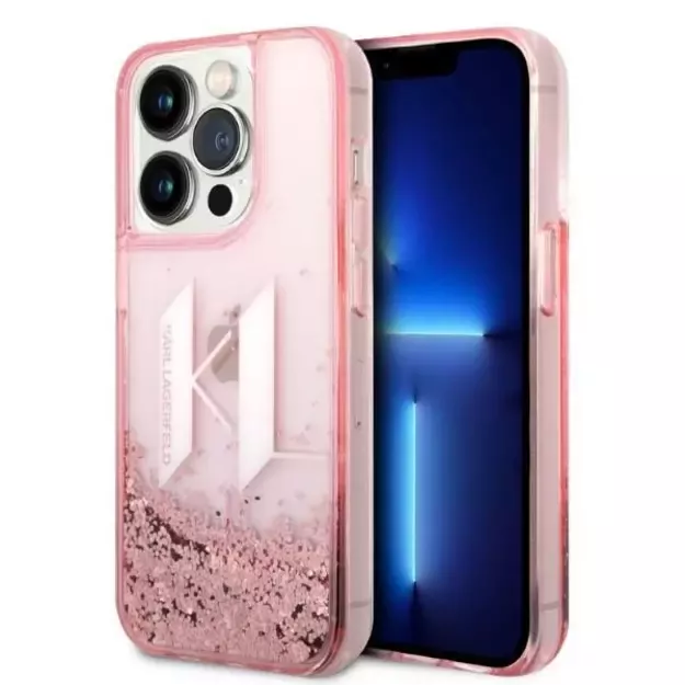 Karl Lagerfeld KLHCP14LLBKLCP iPhone 14 Pro 6.1 &quot pink / pink hardcase Liquid Glitter Big KL