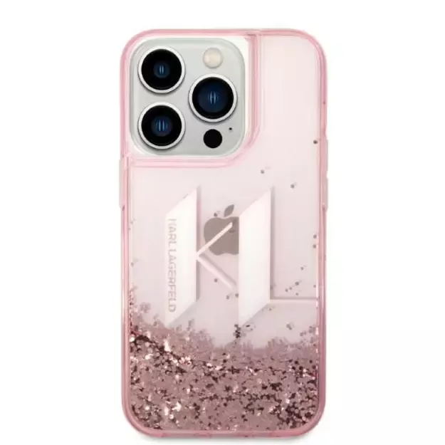 Karl Lagerfeld KLHCP14LLBKLCP iPhone 14 Pro 6.1 &quot pink / pink hardcase Liquid Glitter Big KL 9