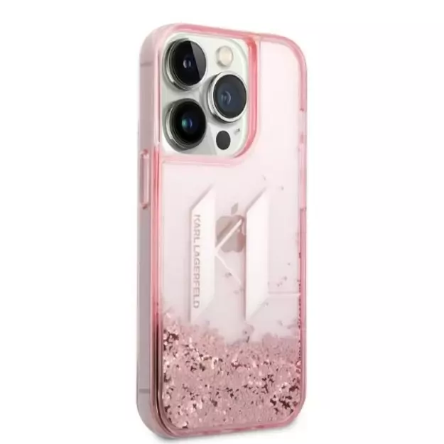 Karl Lagerfeld KLHCP14LLBKLCP iPhone 14 Pro 6.1 &quot pink / pink hardcase Liquid Glitter Big KL 10