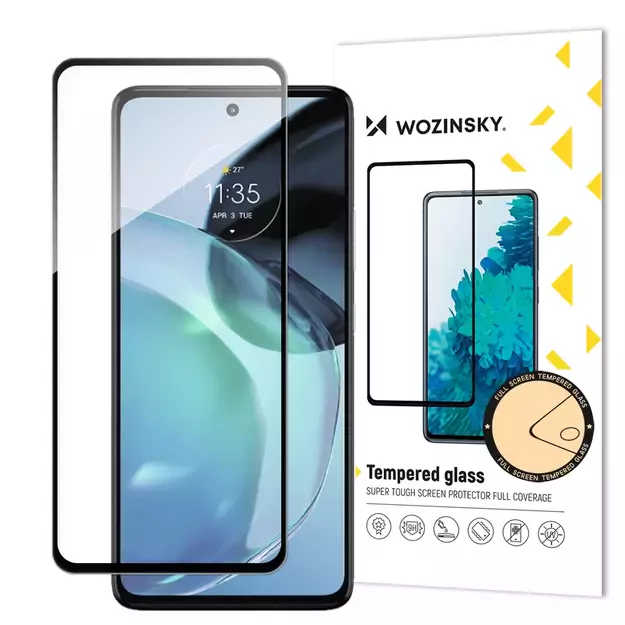 Wozinsky Full Glue Tempered Glass Tempered Glass For Motorola Moto G72 9H Full Screen Protector With Black Frame 1