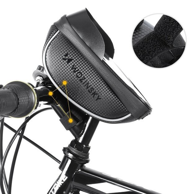 Wozinsky bike handlebar bag with phone case 1l black (WBB16BK) 21