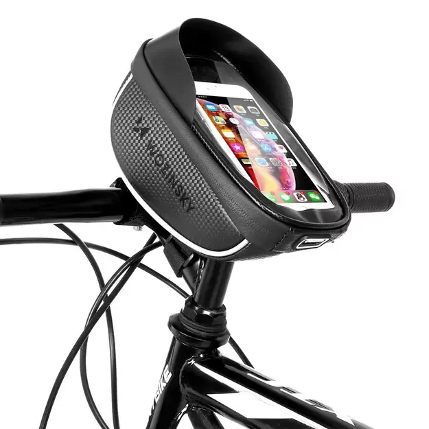 Wozinsky bike handlebar bag with phone case 1l black (WBB16BK)