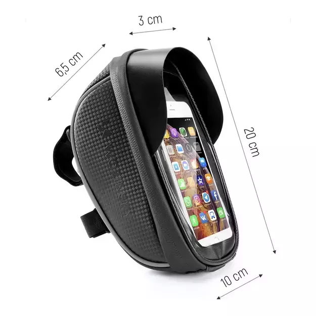Wozinsky bike handlebar bag with phone case 1l black (WBB16BK) 2