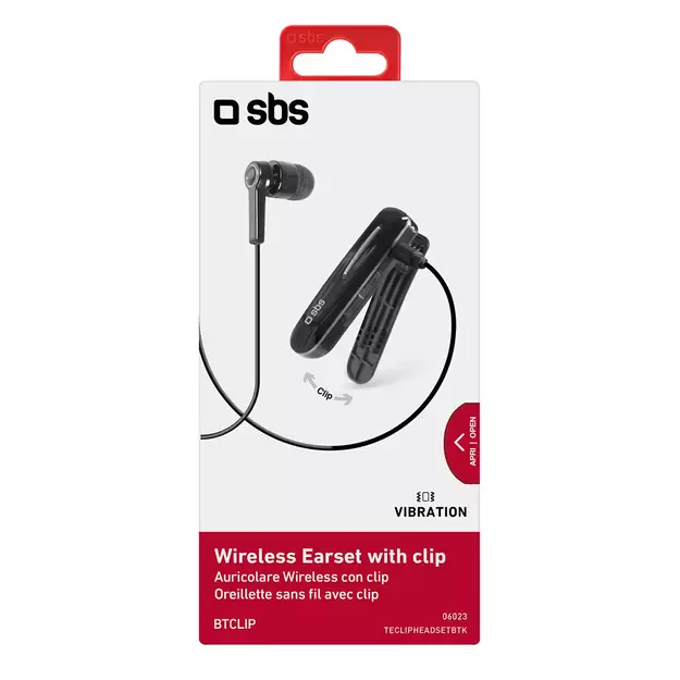 SBS TECLIPHEADSETBTK Wireless Earphone with Clip - Black 11