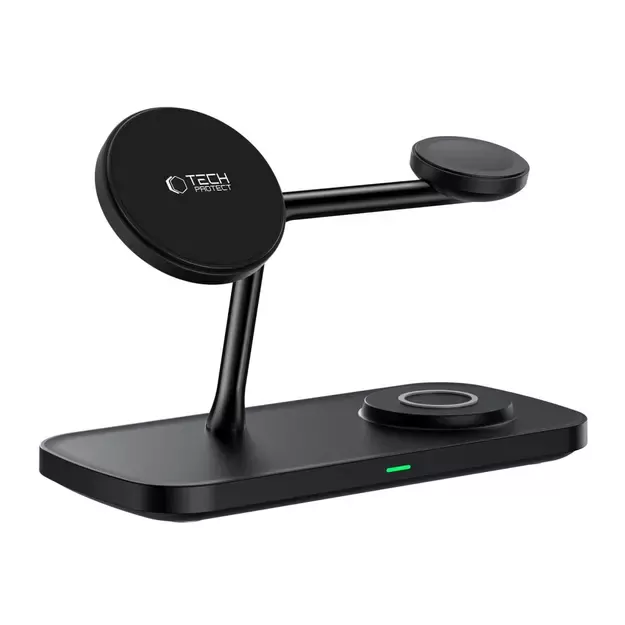 Tech-Protect QI15W-A45 3in1 Wireless Charger with MagSafe for Apple Devices - Black 9