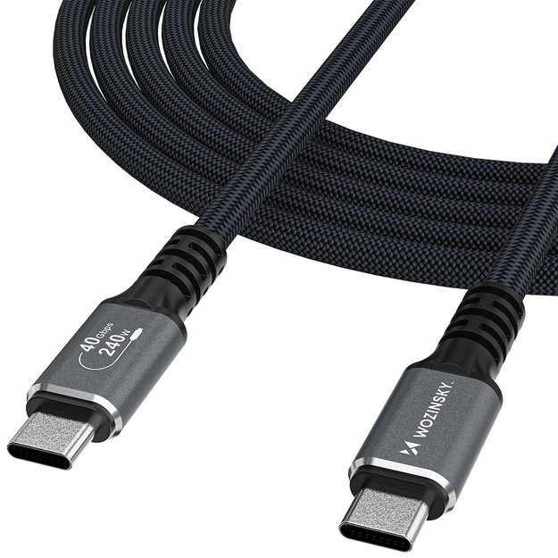 Wozinsky WPS-UY41S USB-C Thunderbolt 4 Cable 240W 1m 4K - Black