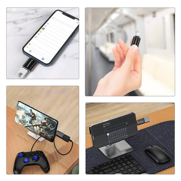 Wozinsky WALA-01 Lightning to USB-A OTG Adapter - Black 1