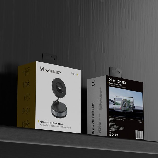 Uchwyt samochodowy Wozinsky WUSM-01 magnetyczny na deskę rozdzielczą/szybę - czarny 8