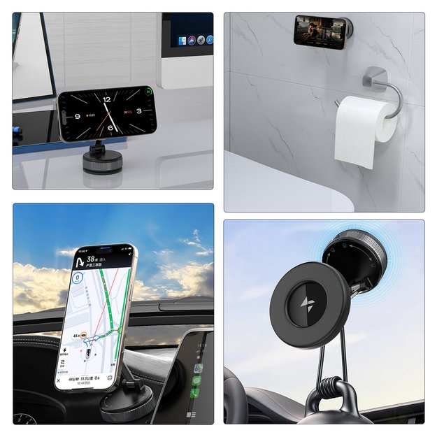 Uchwyt samochodowy Wozinsky WUSM-01 magnetyczny na deskę rozdzielczą/szybę - czarny 9