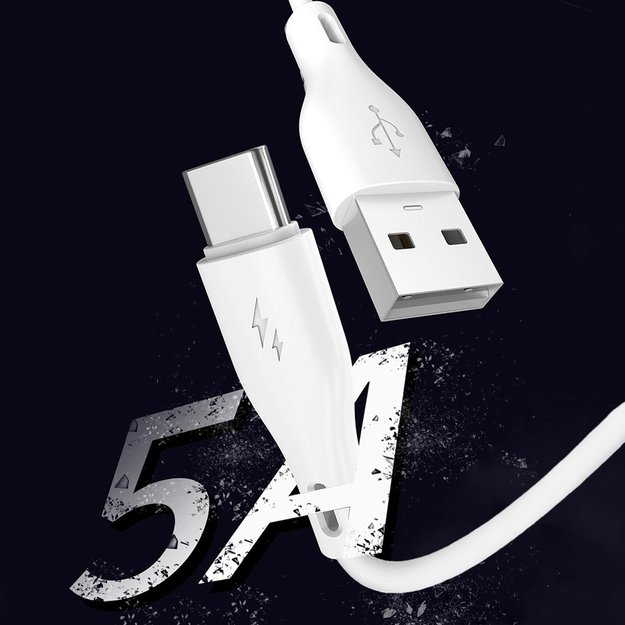 Dudao USB / USB Type C 5A 1m white (L2T 1m white) 6