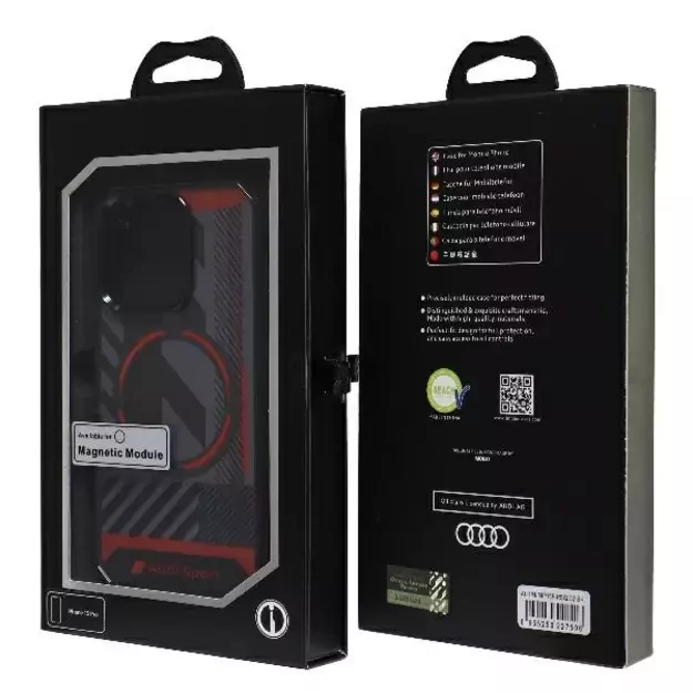 Audi IML Sport MagSafe Case iPhone 15 Pro 6.1&quot  black/black hardcase AU-IMLMIP15P-RSQ/D2-BK 12