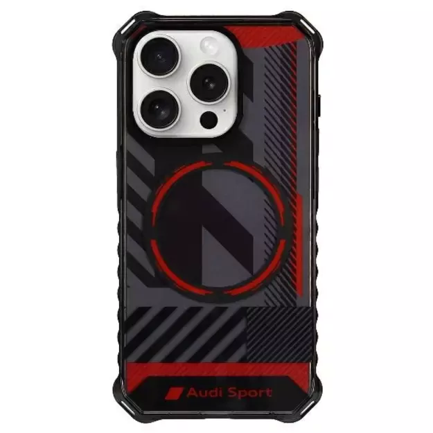 Audi IML Sport MagSafe Case iPhone 15 Pro 6.1&quot  black/black hardcase AU-IMLMIP15P-RSQ/D2-BK