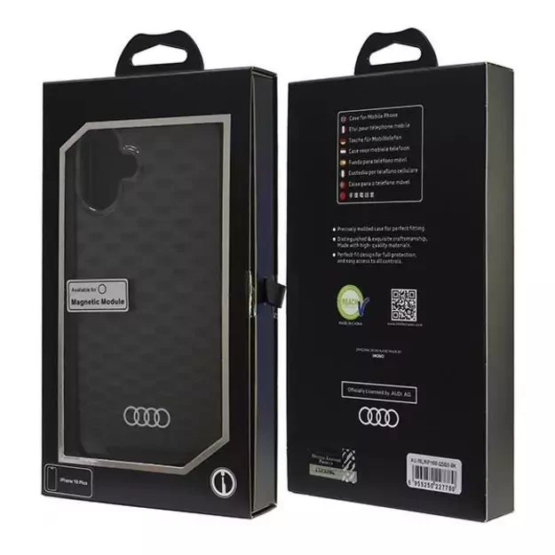 Audi IML Stitching Pattern MagSafe iPhone 16 Plus 6.7&quot  black/black hardcase AU-IMLMIP16M-Q5/D3-BK 6