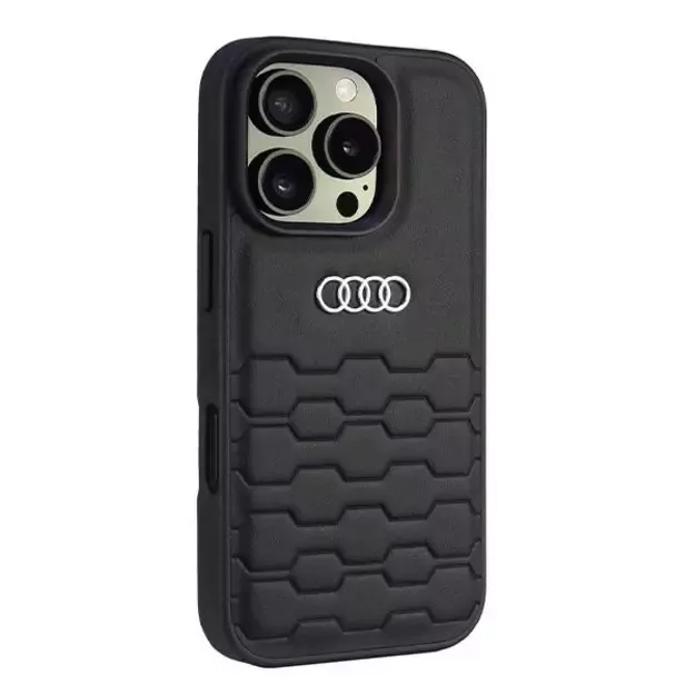 Audi Synthetic Leather iPhone 16 Pro 6.3&quot  black/black hardcase AU-TPUPCIP16P-GT/D2-BK 1