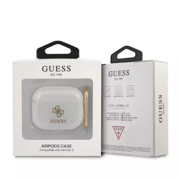 Guess GUA3UCG4GT AirPods 3 cover Transparent Glitter Collection 2