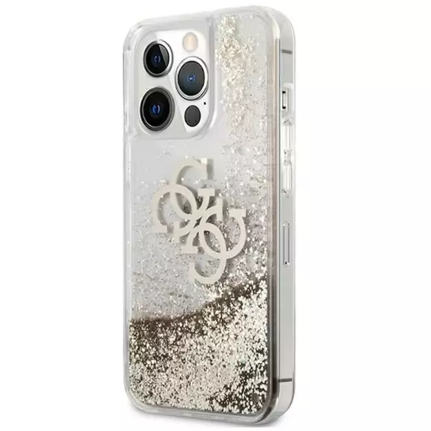 Guess 4G Big Liquid Glitter case for iPhone 13 Pro Max 6.7&quot  - gold 8