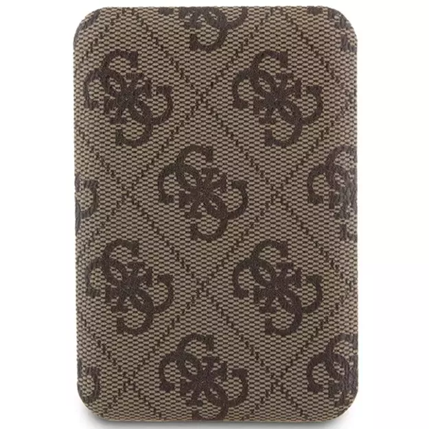 Guess Powerbank inductive 15W GUPB5FP4EMGW 5000mAh brown/brown 4G Leather Metal Logo MagSafe 1