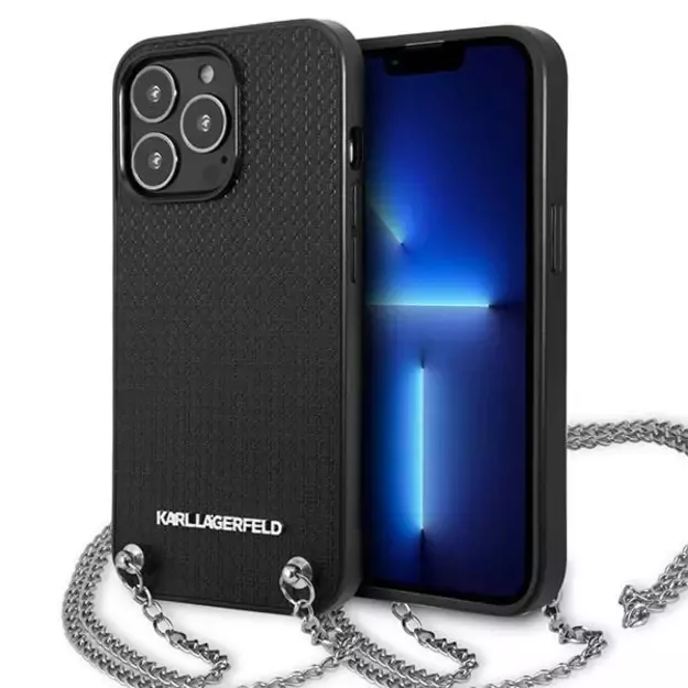 Karl Lagerfeld Monogram Plaque Case for iPhone 13 Pro / 13 6.1&quot  - Blackx