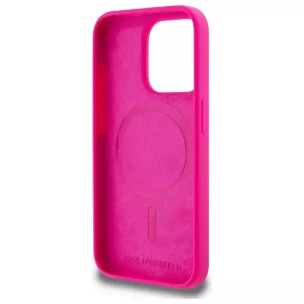 Karl Lagerfeld KLHMP15XSKHPPLF iPhone 15 Pro Max 6.7&quot  fuchsia/fuschia hardcase Silicone Karl Head Print MagSafe 13