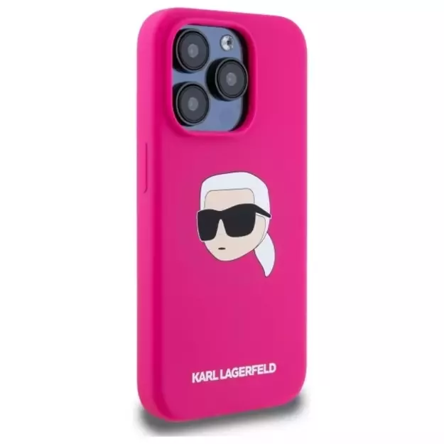 Karl Lagerfeld KLHMP15XSKHPPLF iPhone 15 Pro Max 6.7&quot  fuchsia/fuschia hardcase Silicone Karl Head Print MagSafe 10