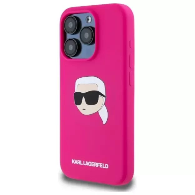 Karl Lagerfeld KLHMP15XSKHPPLF iPhone 15 Pro Max 6.7&quot  fuchsia/fuschia hardcase Silicone Karl Head Print MagSafe 8