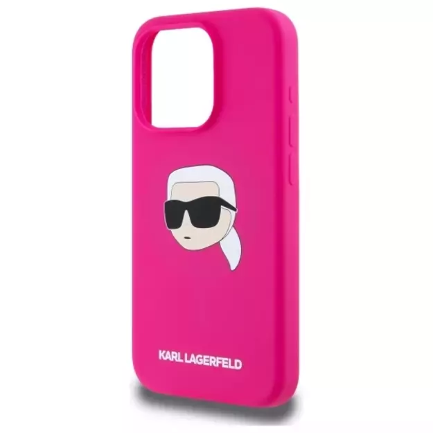 Karl Lagerfeld KLHMP15XSKHPPLF iPhone 15 Pro Max 6.7&quot  fuchsia/fuschia hardcase Silicone Karl Head Print MagSafe 12