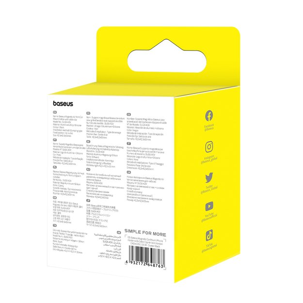 Baseus C40141201113-00 magnetic car holder for air vent - black 9