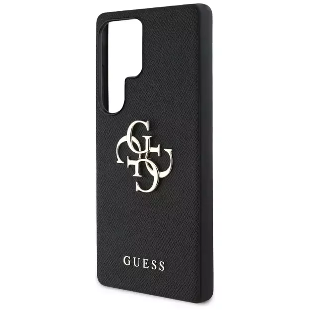 Guess Grained Big 4G Logo Small Classic Logo case for Samsung Galaxy S25 Ultra black 12