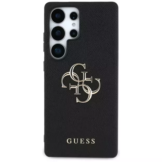 Guess Grained Big 4G Logo Small Classic Logo case for Samsung Galaxy S25 Ultra black 9