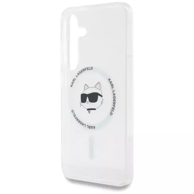 Case Karl Lagerfeld Button Choupette Head Printed Logo MagSafe Samsung Galaxy S25 white 5