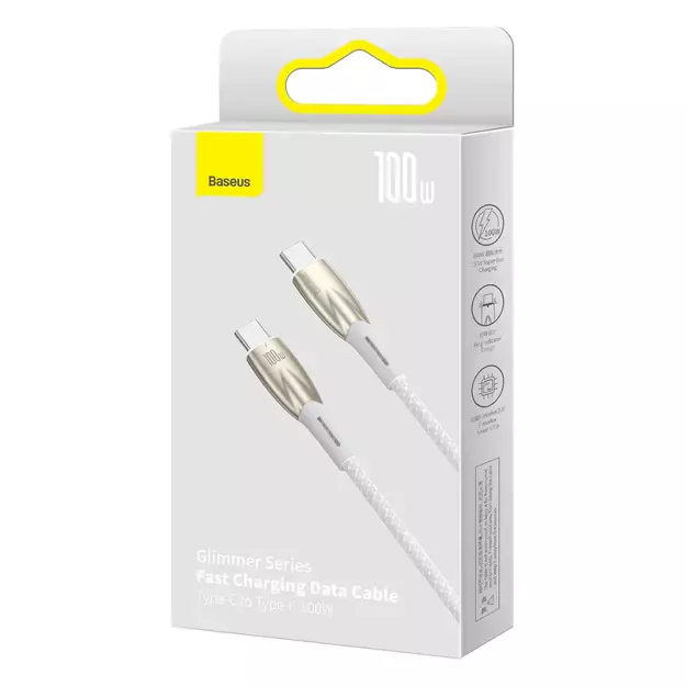 Baseus CADH000802 USB-C - USB-C PD cable 100W 5A 480Mb/s 2m - white 4