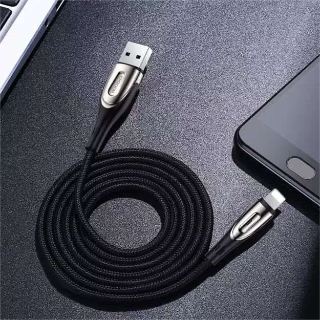 Joyroom Sharp Series S-M411 USB-A / Lightning 3A Cable 1.2m with Charging Indicator - Black 7