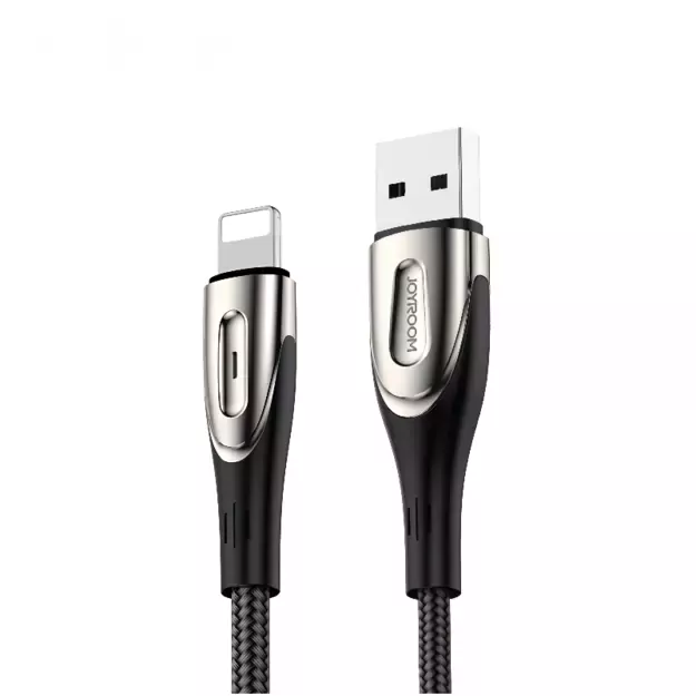 Joyroom Sharp Series S-M411 USB-A / Lightning 3A Cable 1.2m with Charging Indicator - Black